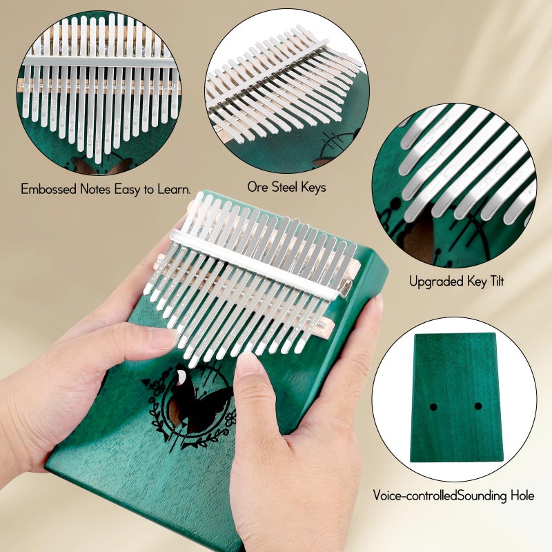 RANMING 17 Key Kalimba Thumb Piano Solid Wood Mahogany Kalimba with Tuning Hammer & Study Guide Portable Mbira for Adults Unique Gift for Music Lovers - Image 2